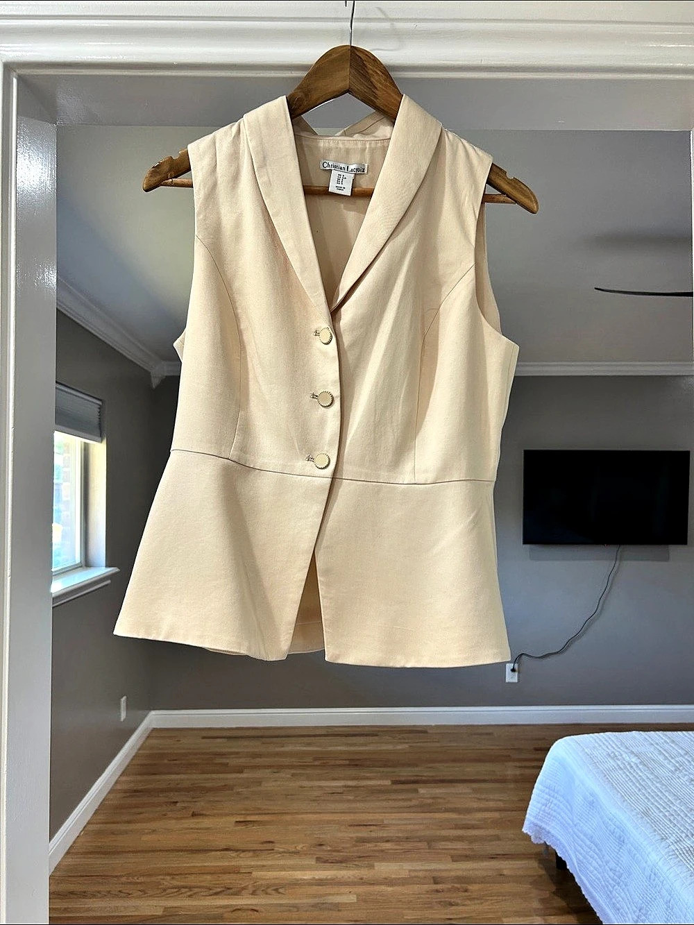 Women's Tailored Vest Cream Size Small Like New